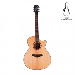 Acoustic-Electric Guitar Alfabeto SOLID AMS40EQ (Satin) + Bag
