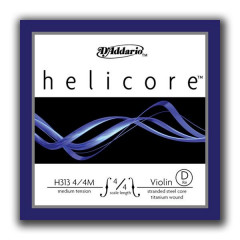 String D For Violin D'Addario HELICORE VIOLIN SINGLE D STRING (4/4 Scale, Medium Tension)