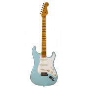 Electric Guitar Fender Custom Shop 1957 Stratocaster Relic Faded Aged Daphne Blue