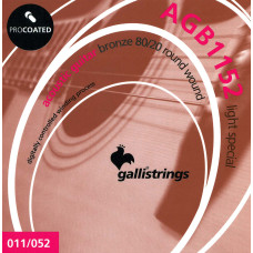 Струны для акустической гитары Gallistrings AGB1152 (.011-.052), ProCoated, LIGHT SPECIAL, Bronze