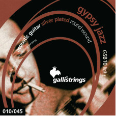 Струны для акустической гитары Gallistrings GSB10 (.010-.045), GYPSY JAZZ LIGHT, Silver