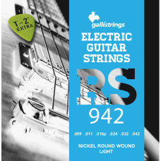 Струны для электрогитары Gallistrings RS942 (.009-.042), LIGHT, Nickel