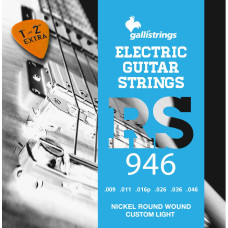 Струны для электрогитары Gallistrings RS946 (.009-.046), CUSTOM LIGHT, Nickel