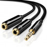 Cable UGREEN AV141 3.5 mm Male to 2 x 3.5 mm Female (Black)