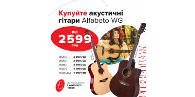 Покупайте акустические гитары Alfabeto серии WG с потрясающей скидкой!