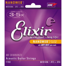 Струны для акустической гитары Elixir AC NW M (13-56)