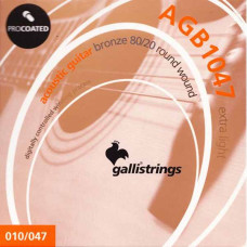 Струны для акустической гитары Gallistrings AGB1047-12 (.010-.047), ProCoated, LIGHT, Bronze