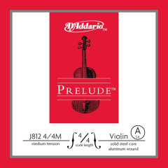 String A For Violin D'Addario PRELUDE VIOLIN SINGLE A STRING (4/4 Scale, Medium Tension)