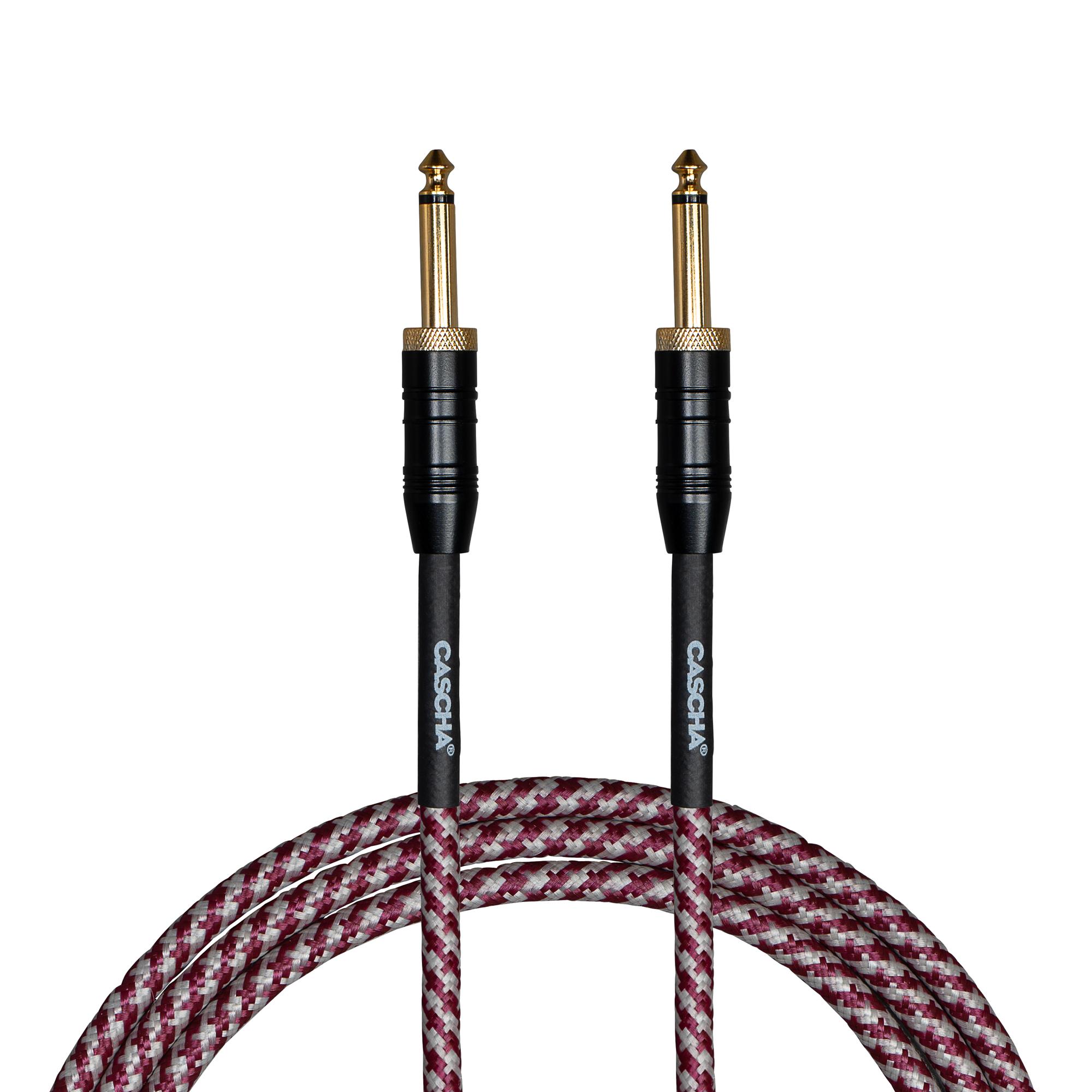 Кабель інструментальний Cascha CCP-G2SRD3 (Professional Line Guitar Cable, Tweed Red, 3 м)