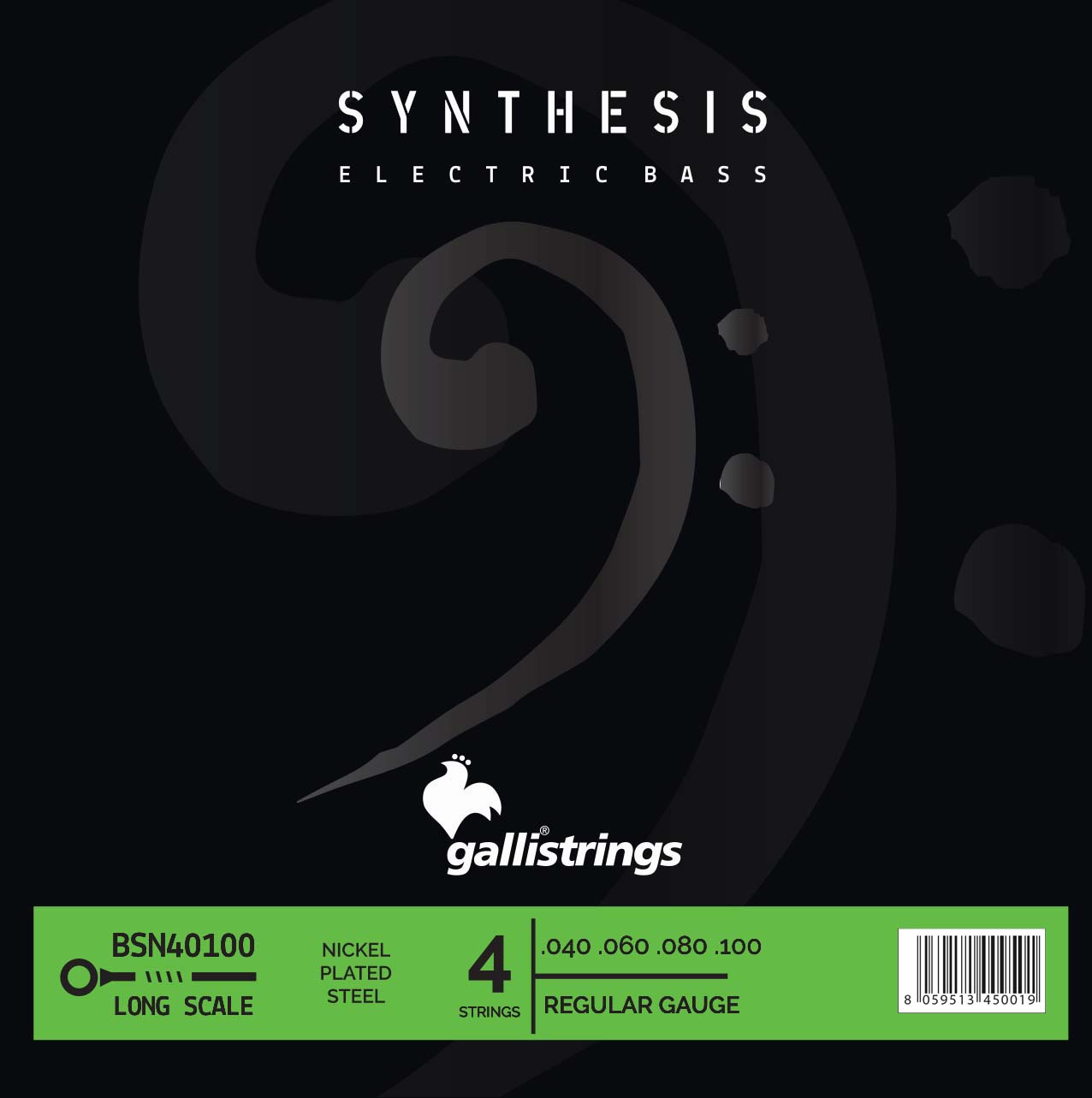 Струни для бас-гітари Gallistrings BSN40100 (.040-.100), Synthesis, REGULAR, Nickel