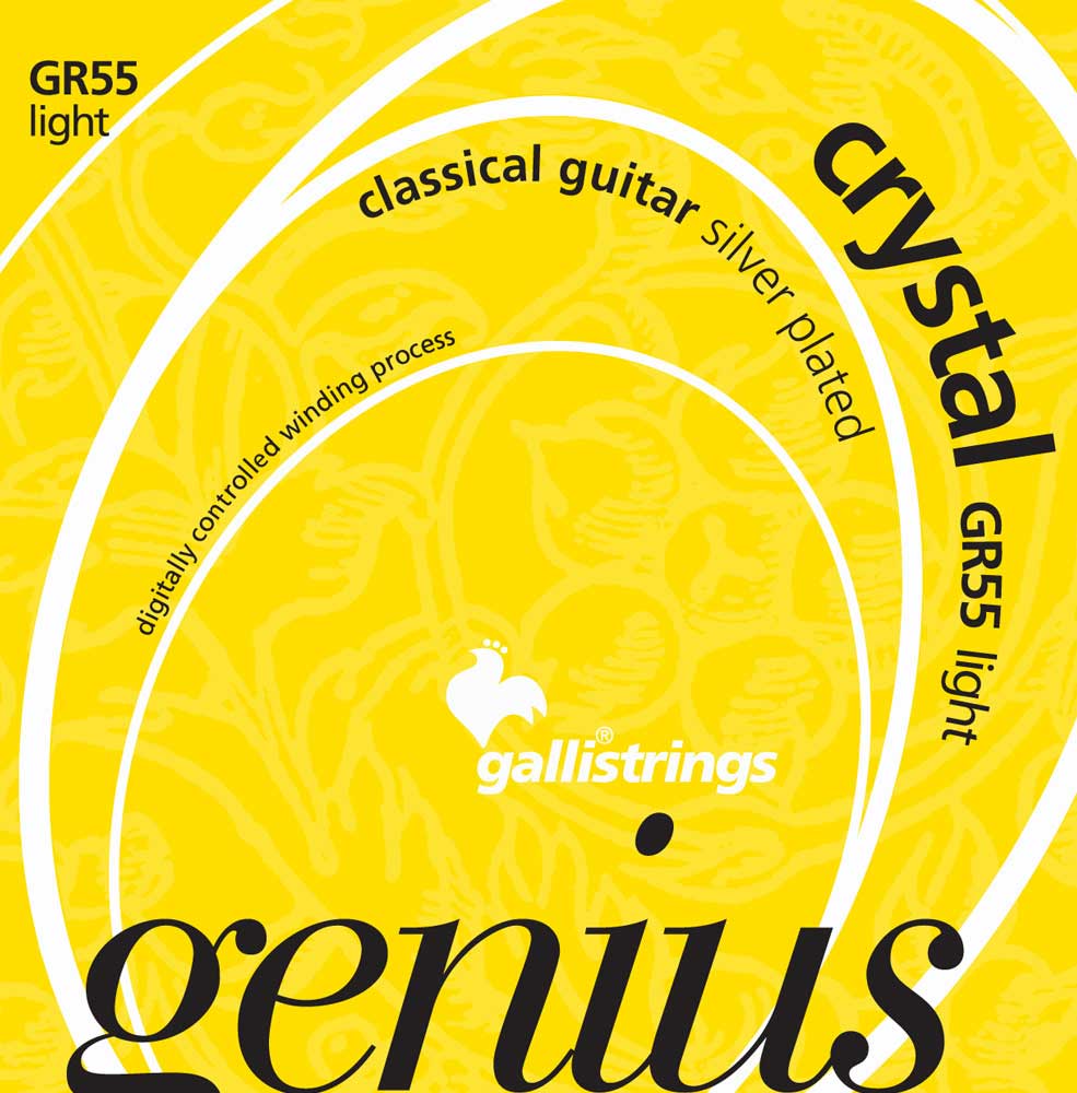 Струни для класичної гітари Gallistrings GR55 (.028-.042), Crystal, ProCoated, LIGHT, Silver