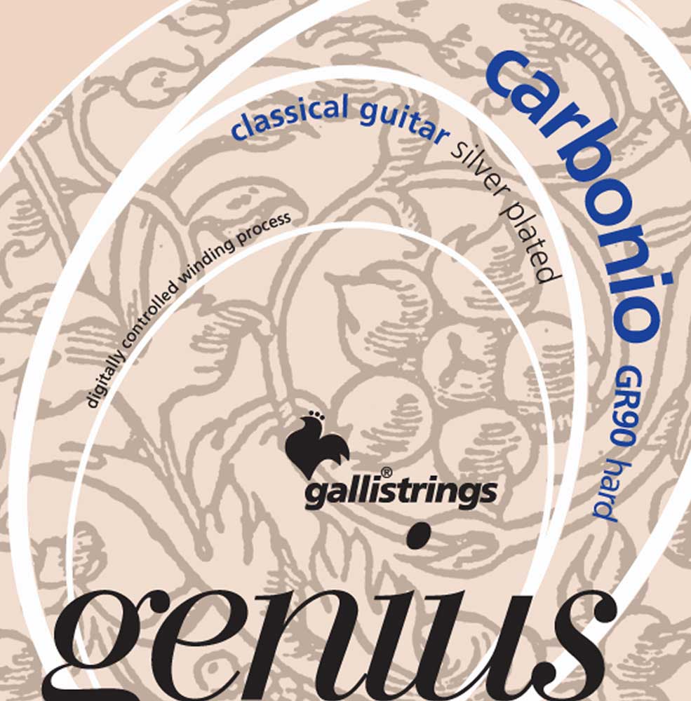 Струни для класичної гітари Gallistrings GR90 (.024-.045), Carbonino, ProCoated, HARD, Silver