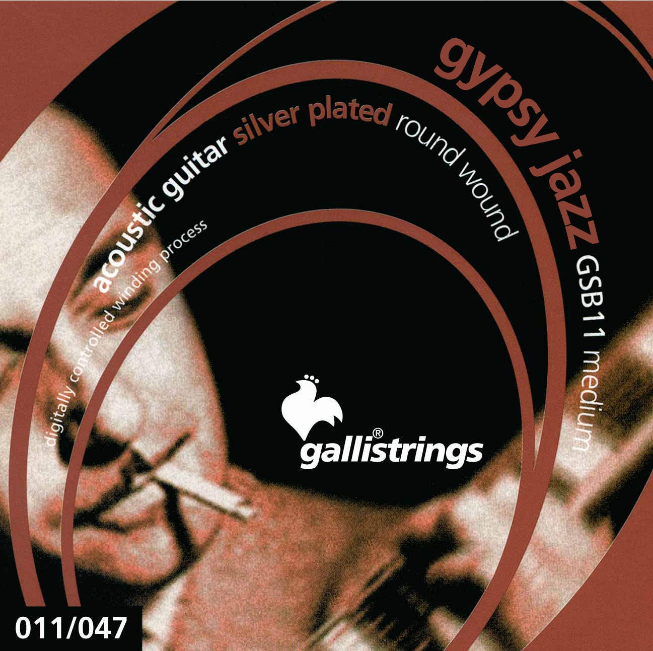 Струни для акустичної гітари Gallistrings GSB11 (.011, .047), GYPSY JAZZ MEDIUM, Silver