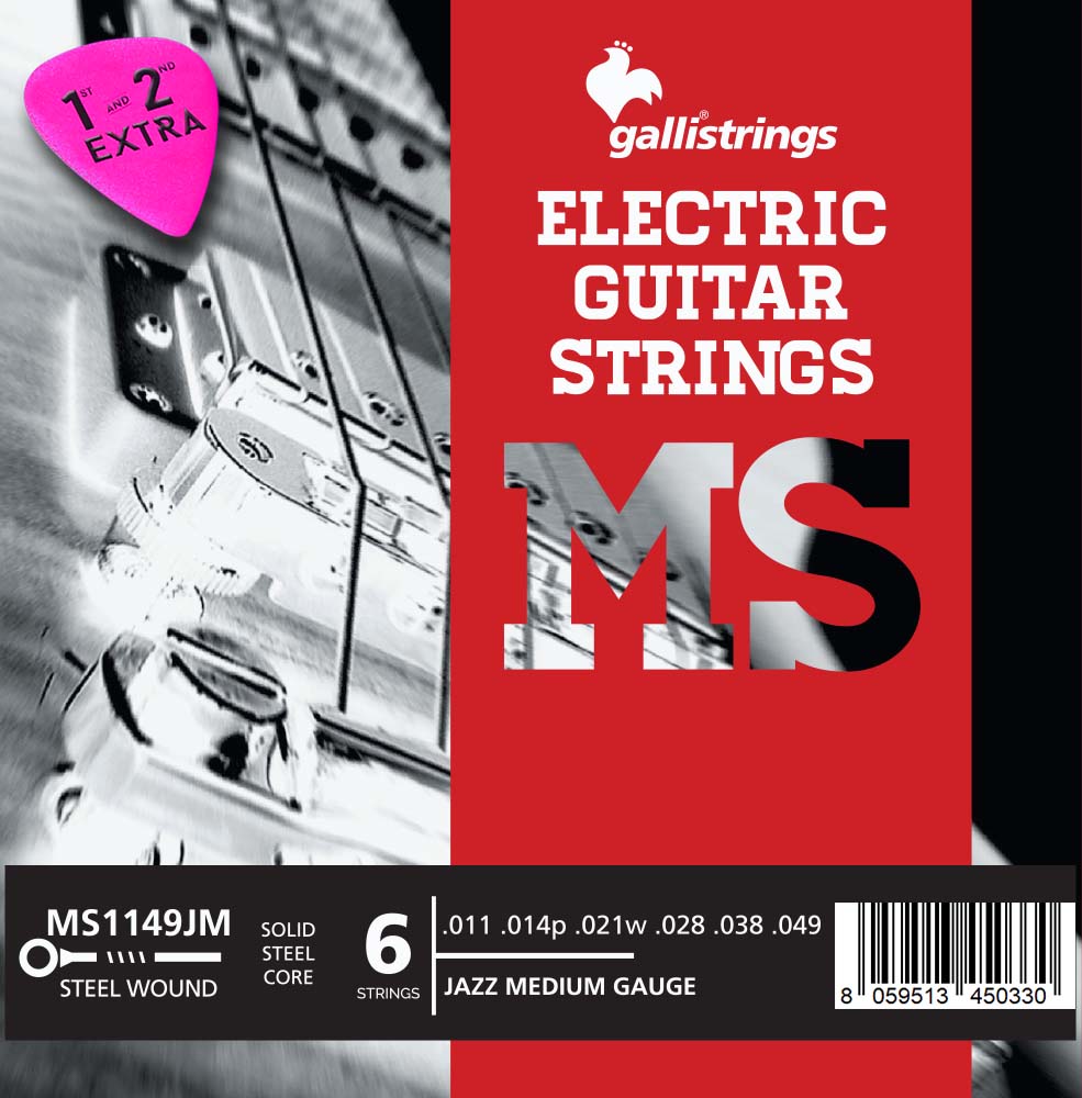 Струни для електрогітари Gallistrings MS1149JM (.011-.049), JAZZ MEDIUM, Steel