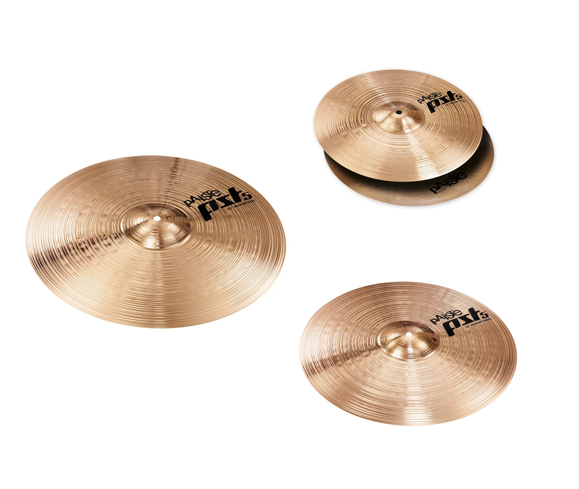 Набір тарілок для барабанів Paiste PST 5 Universal Set (14" Hi-Hat, 16" Crash, 20" Ride)