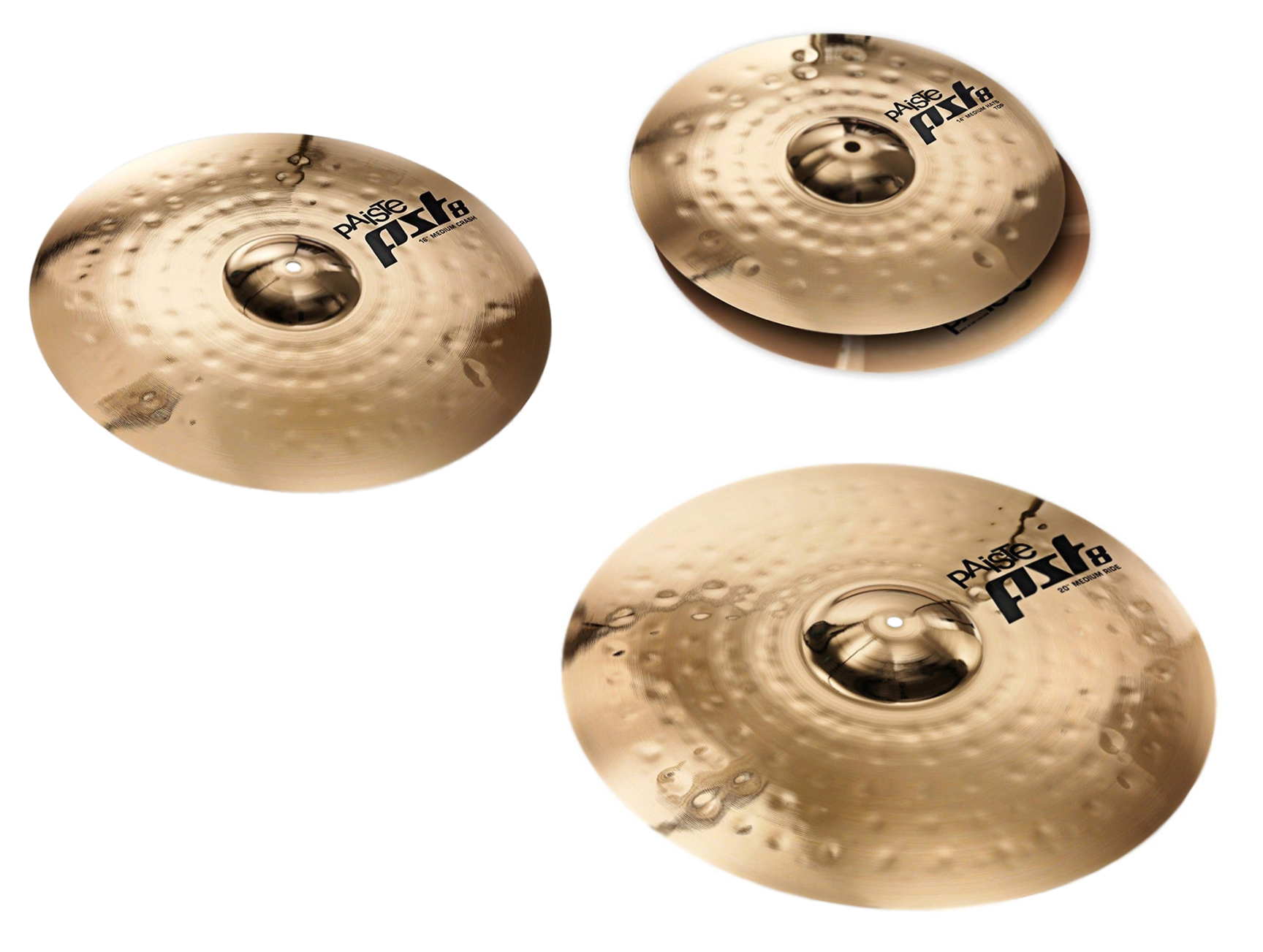 Набір тарілок для барабанів Paiste 8 Universal Set (14" Hi-Hat, 16" Crash, 20" Ride)