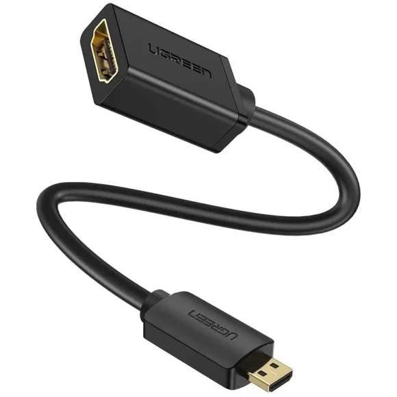 Адаптер Ugreen Micro HDMI Male to HDMI Female Adapter Cable, 22 cm Black 20134