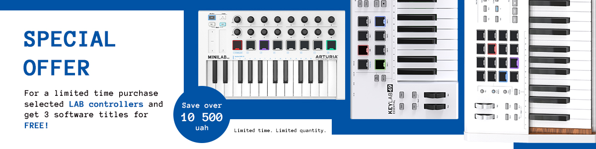 Special offer! 3 software as a gift when purchasing Arturia Lab controllers