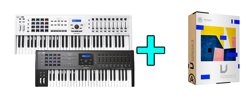 Each KeyLab MkII 49-61 keyboard comes with an electronic key to the full version of V Collection 8.2