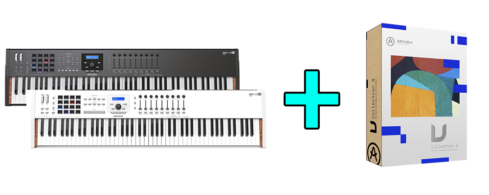 К каждой клавиатуре KeyLab MkII 88 в комплекте электронный ключ к полной версии V Collection 9